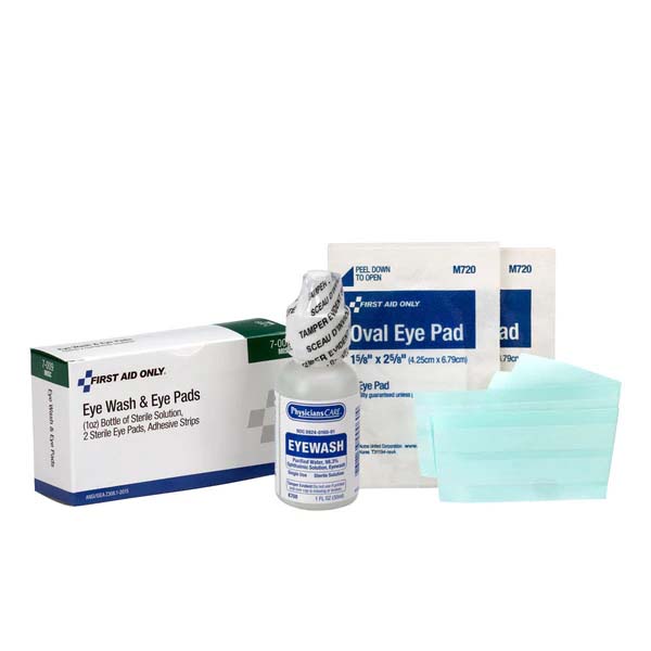 Eyewash with Eye Pads and Strips